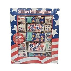 SandyLion Sticker Extravaganza Patriotic Box 800 USA America Flag Liberty Eagle